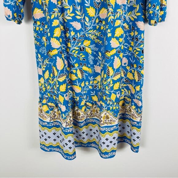 NWT Loft blue yellow floral boho cottagecore spring midi dress MP - Picture 3 of 7